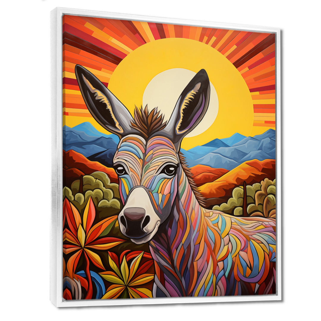 Donkey in colorful jungle landscape - Donkey Wall Decor