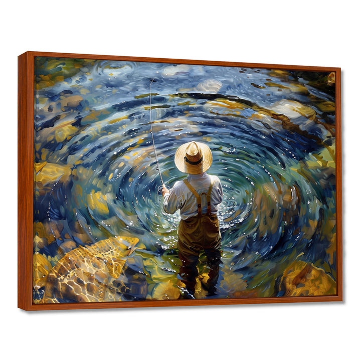 River Trout Fishing In The Mountains I - Hunting &amp; Fishing Canvas Wall Art