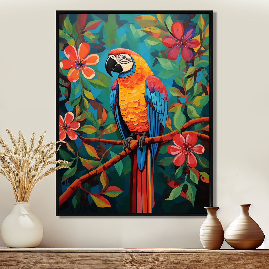 Orange blue Parrot in the African jungle - Parrot Wall Art Prints