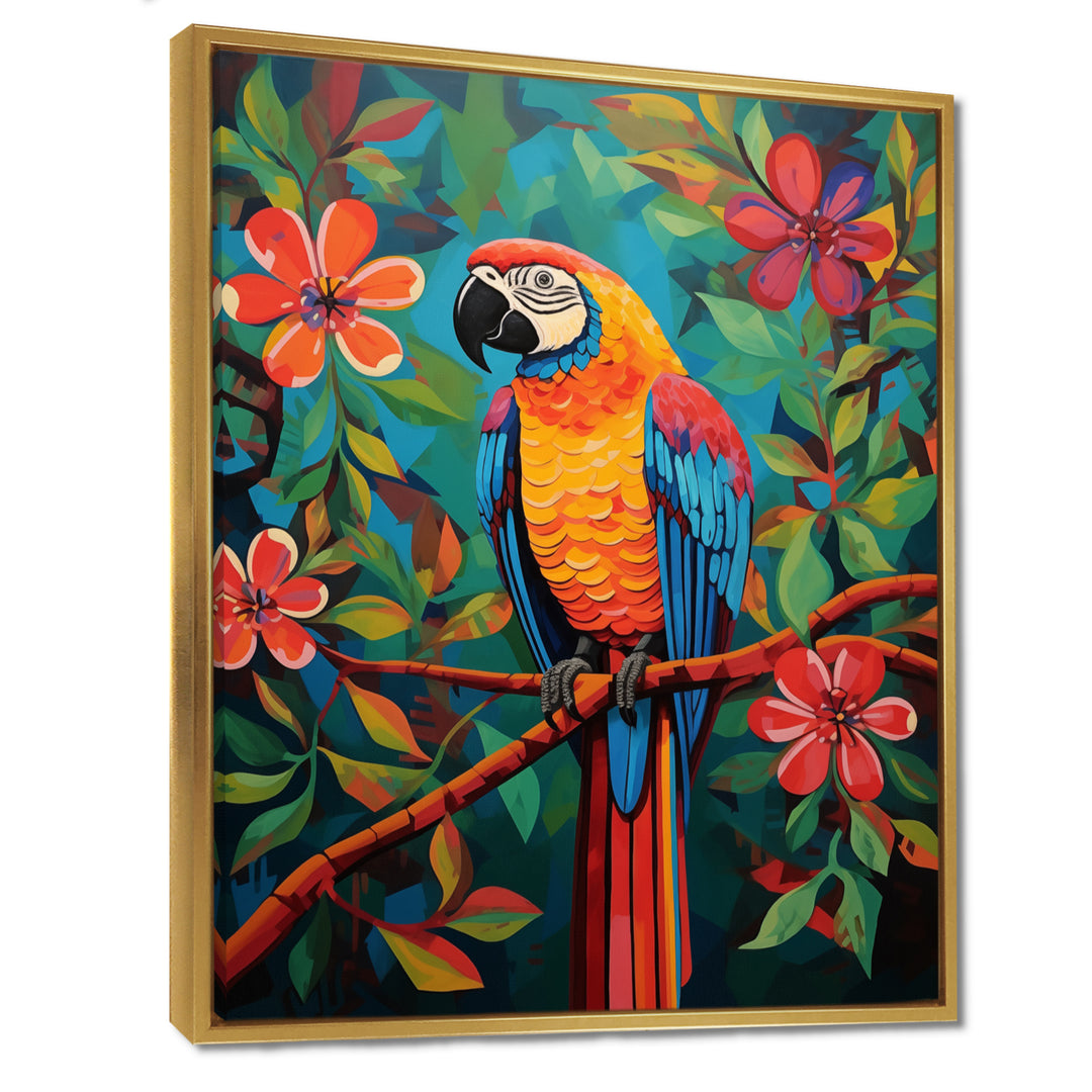 Orange blue Parrot in the African jungle - Parrot Wall Art Prints