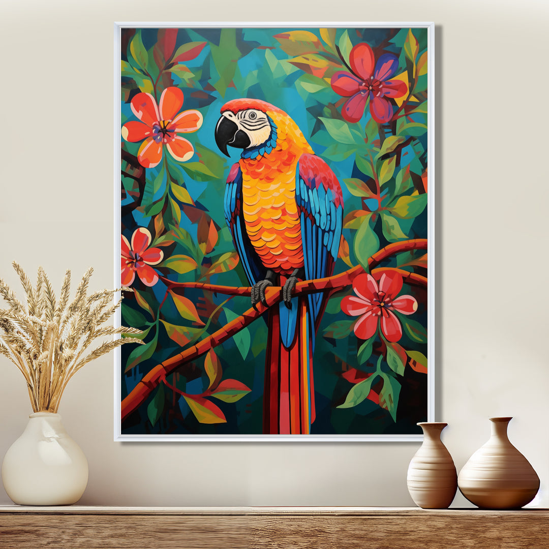 Orange blue Parrot in the African jungle - Parrot Wall Art Prints