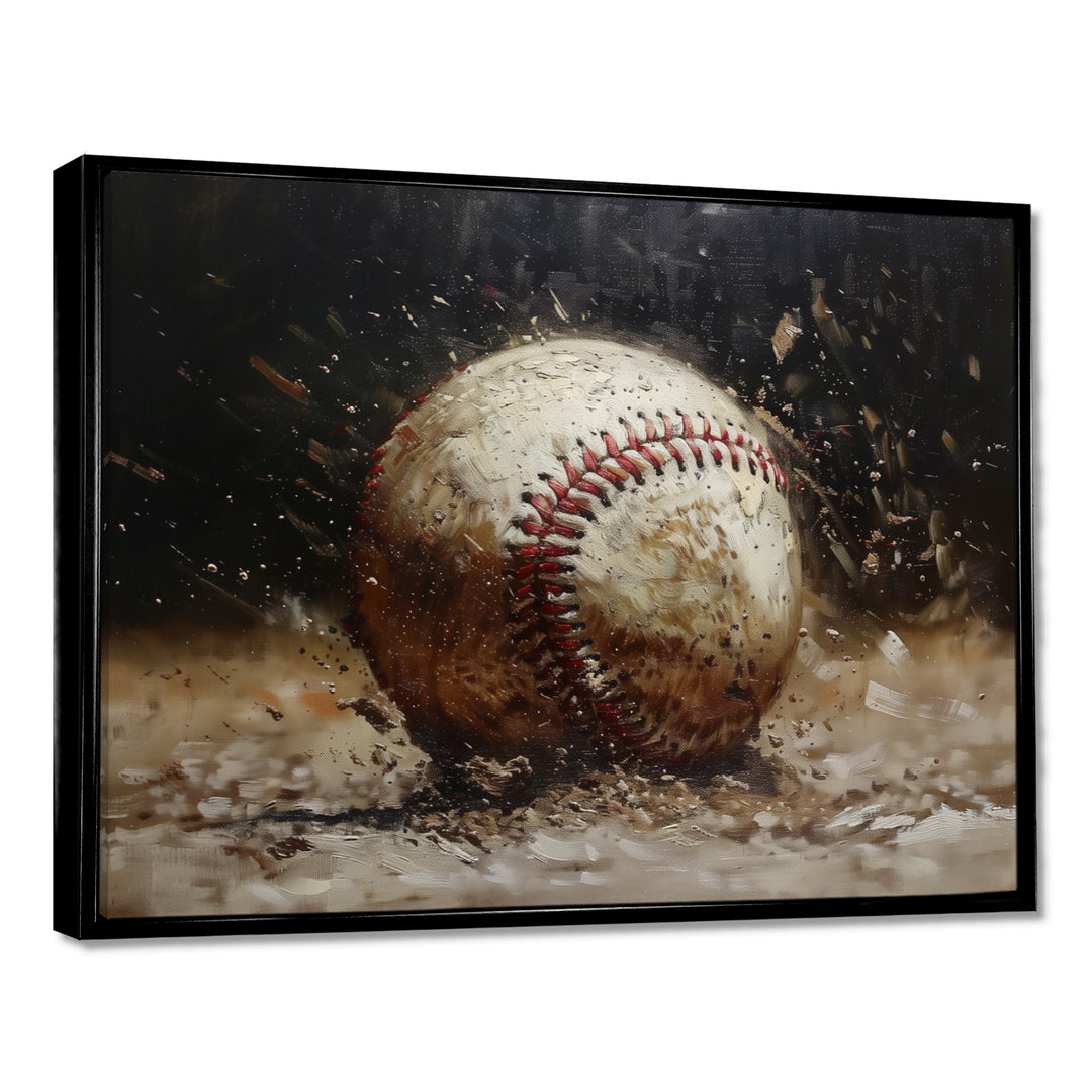 Baseball Close Up Home Run - Sport Baseball Canvas Wall Art