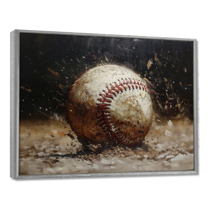 Baseball Close Up Home Run - Sport Baseball Canvas Wall Art