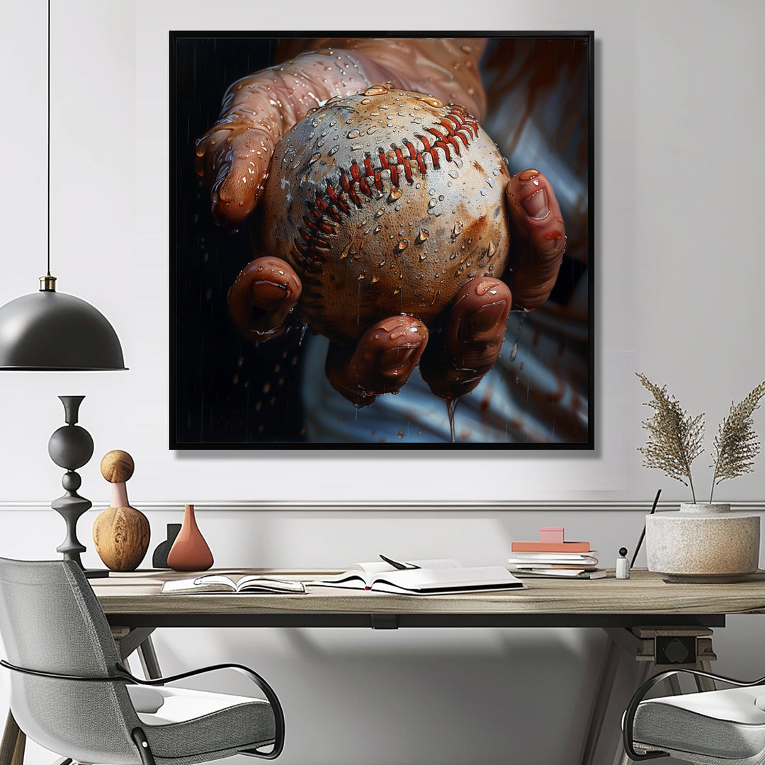 Baseball Close Up During Pitch - Sport Baseball Canvas Wall Art