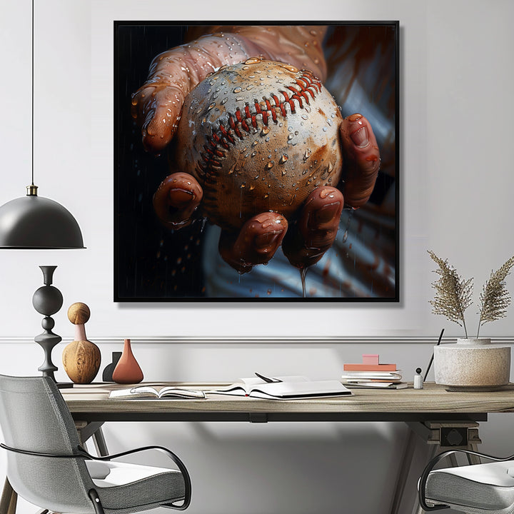 Baseball Close Up During Pitch - Sport Baseball Canvas Wall Art