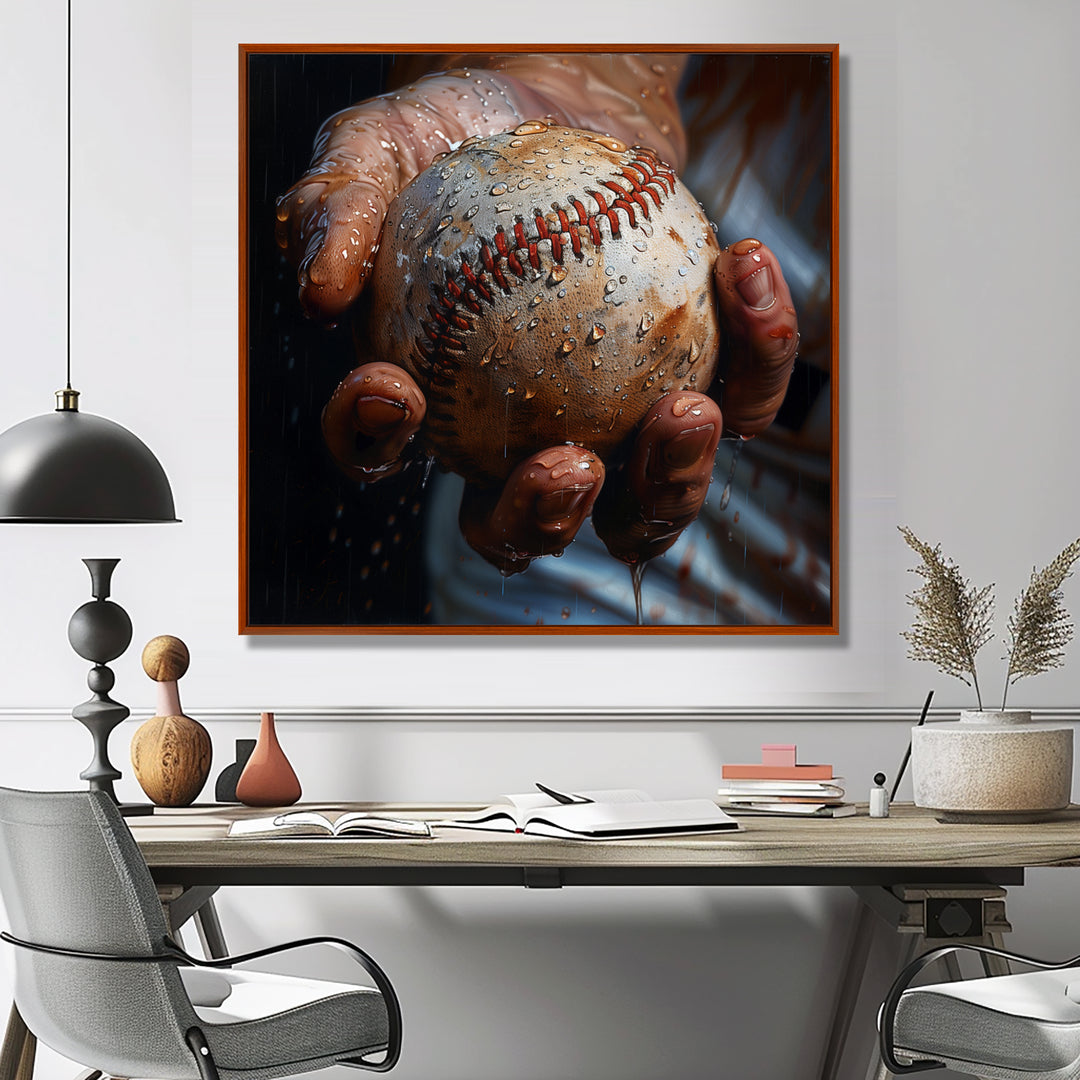 Baseball Close Up During Pitch - Sport Baseball Canvas Wall Art