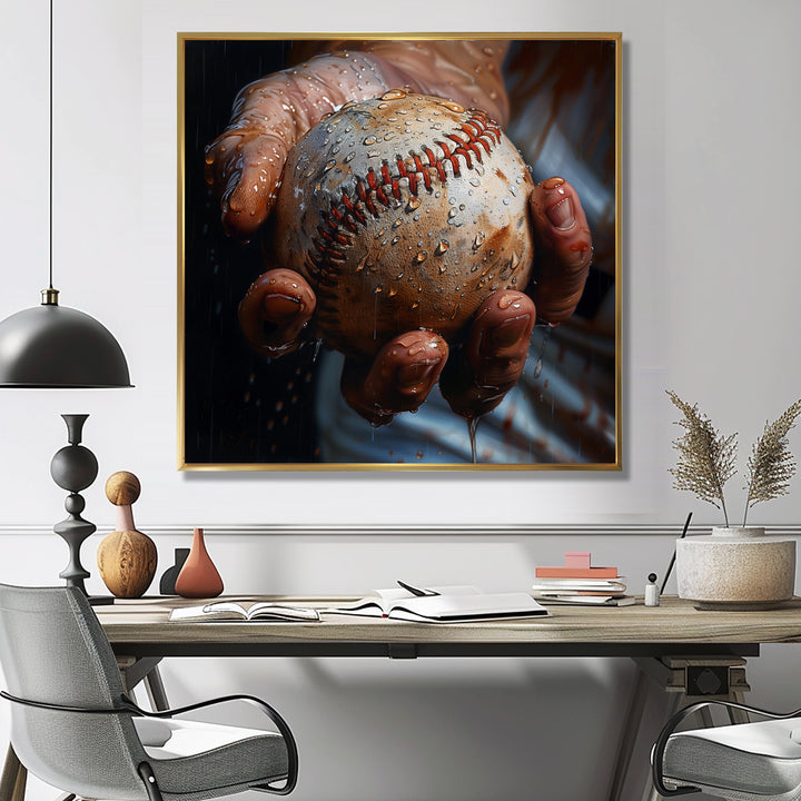 Baseball Close Up During Pitch - Sport Baseball Canvas Wall Art