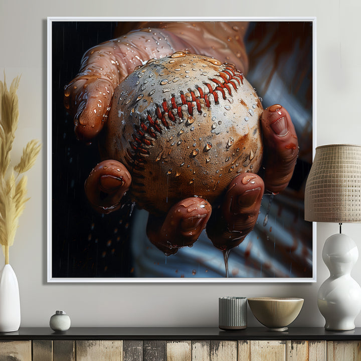 Baseball Close Up During Pitch - Sport Baseball Canvas Wall Art