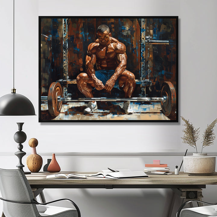 Bodybuilding Weightlifting Determination - Aerobic &amp; Bodybuilding Canvas Wall Art