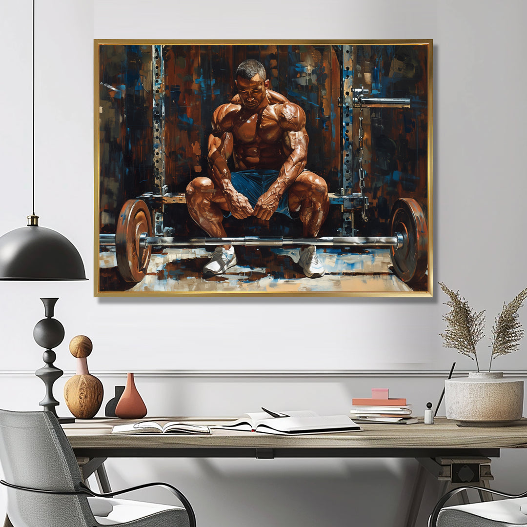 Bodybuilding Weightlifting Determination - Aerobic &amp; Bodybuilding Canvas Wall Art