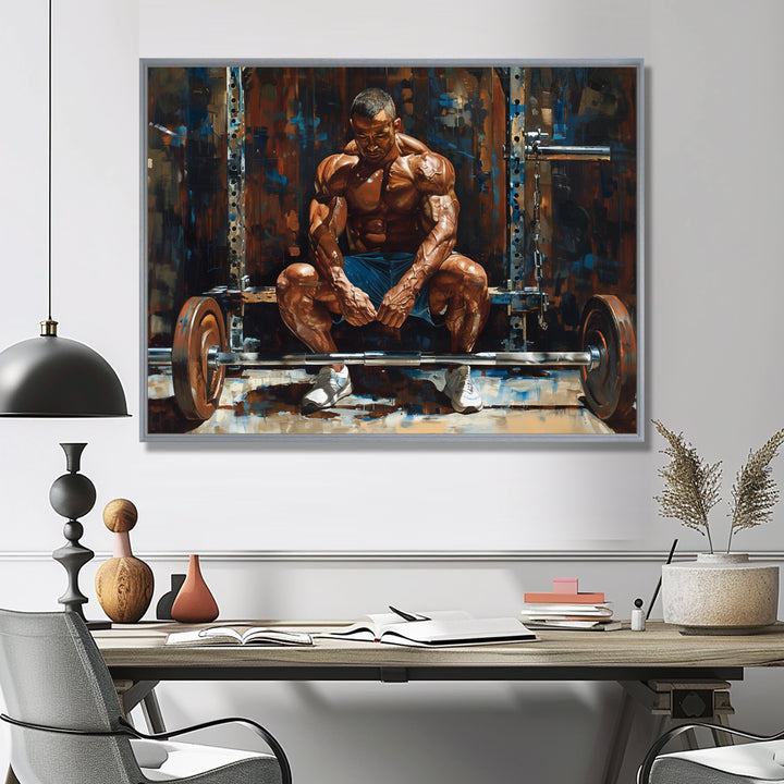 Bodybuilding Weightlifting Determination - Aerobic &amp; Bodybuilding Canvas Wall Art