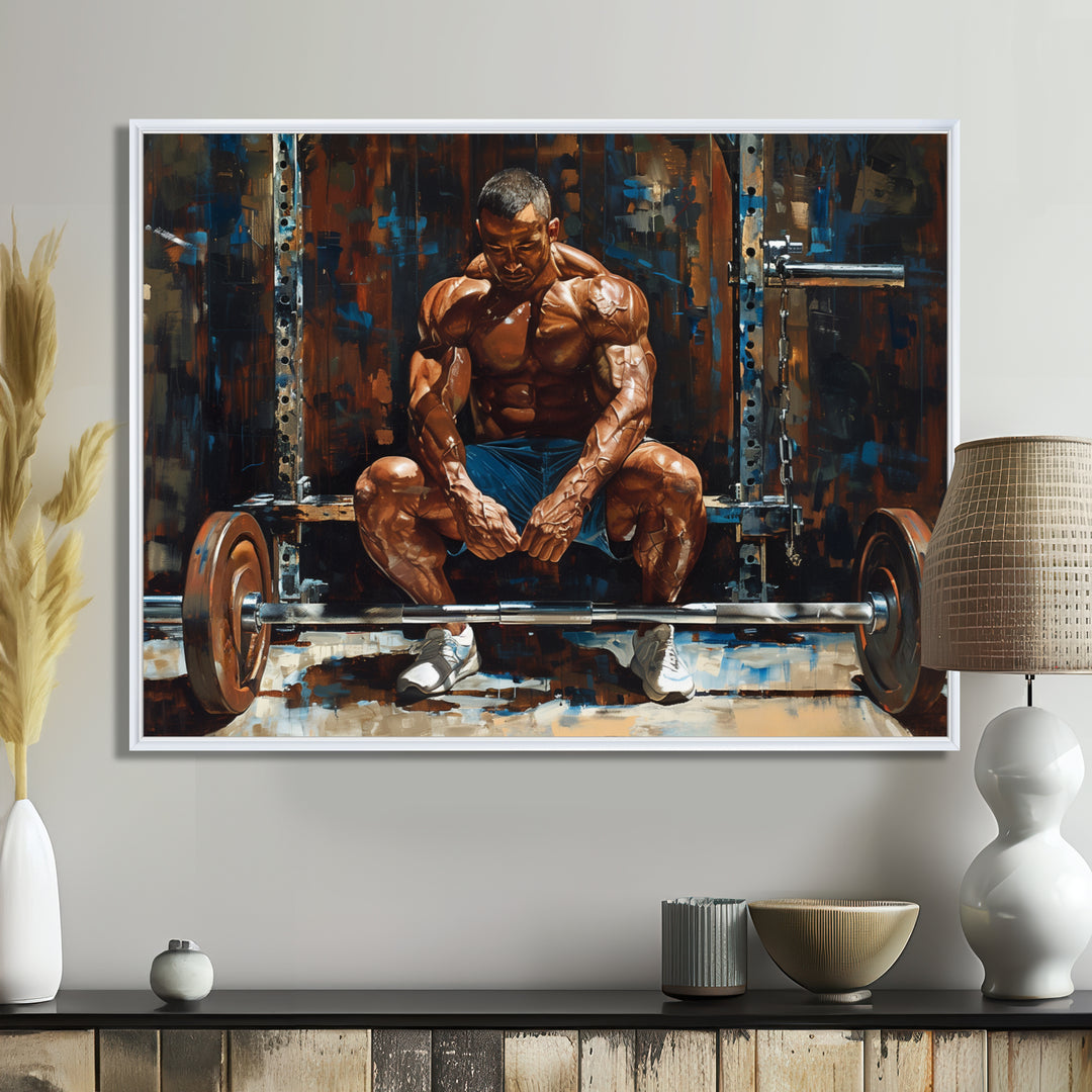 Bodybuilding Weightlifting Determination - Aerobic &amp; Bodybuilding Canvas Wall Art
