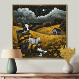 Cow Reading In The Meadow On A Rocking Chair - Cow Wall Decor