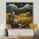 Cow Reading In The Meadow On A Rocking Chair - Cow Wall Decor