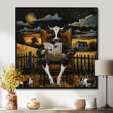Cow Reading In The Meadow On A Chair - Cow Wall Art Prints