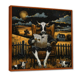 Cow Reading In The Meadow On A Chair - Cow Wall Art Prints