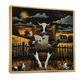 Cow Reading In The Meadow On A Chair - Cow Wall Art Prints