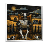 Cow Reading In The Meadow On A Chair - Cow Wall Art Prints