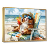 Guinea Pig Beachside Lounging - Coastal Animal Home Decor Art
