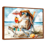 Rabbit On The Beach Relaxing - Coastal Animal Wall Art Prints