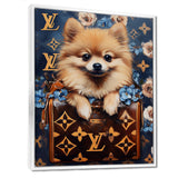 High Fashion Pomeranian Dog In Handbag - Dog Canvas Wall Art