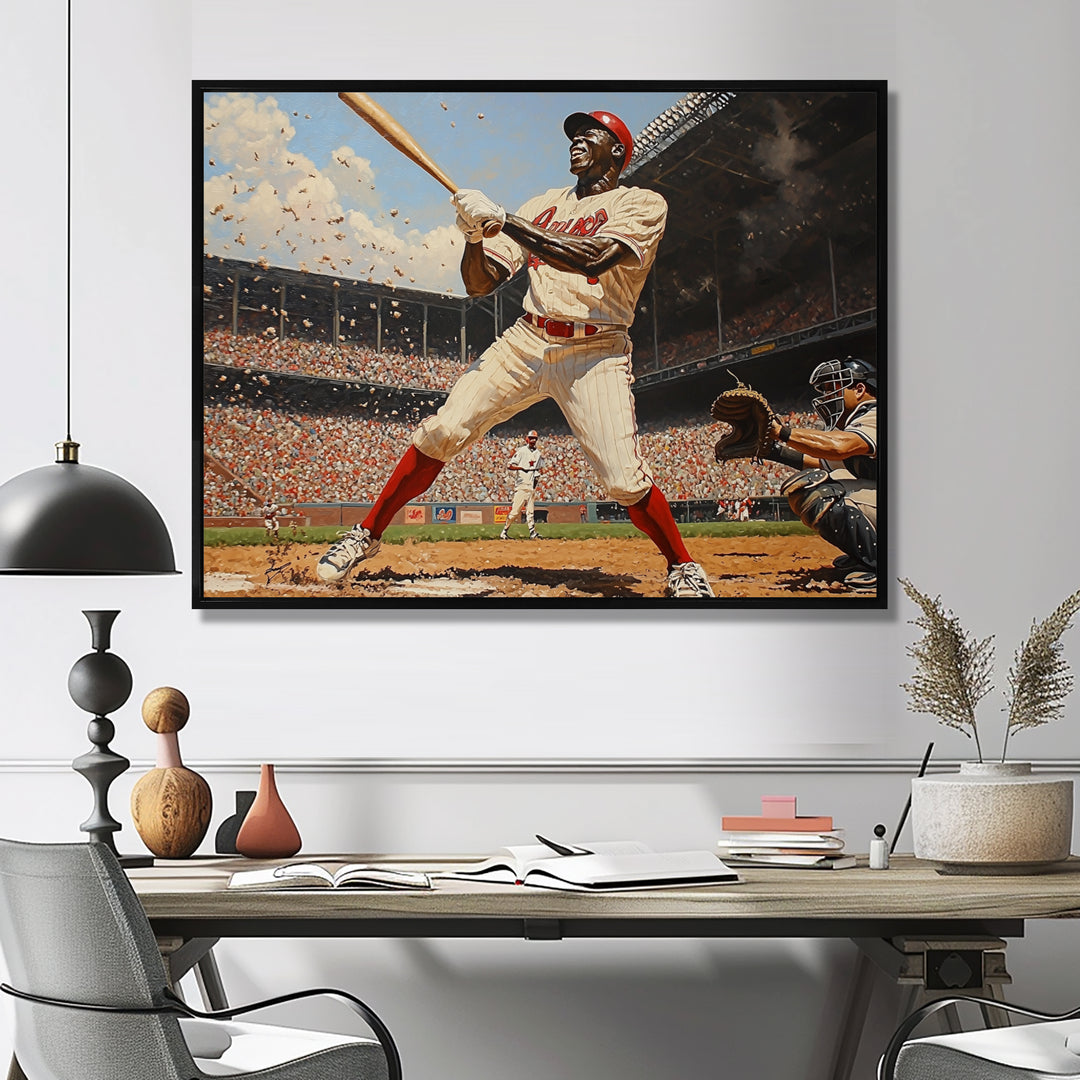 Baseball Player Hitting A Home Run - Sport Baseball Canvas Wall Art
