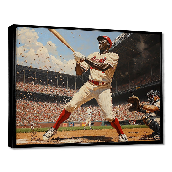 Baseball Player Hitting A Home Run - Sport Baseball Canvas Wall Art