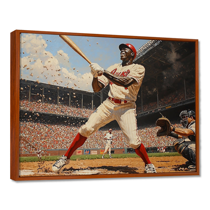 Baseball Player Hitting A Home Run - Sport Baseball Canvas Wall Art
