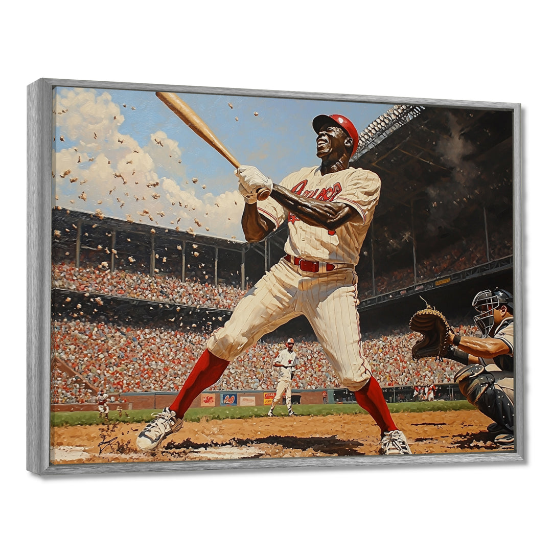 Baseball Player Hitting A Home Run - Sport Baseball Canvas Wall Art