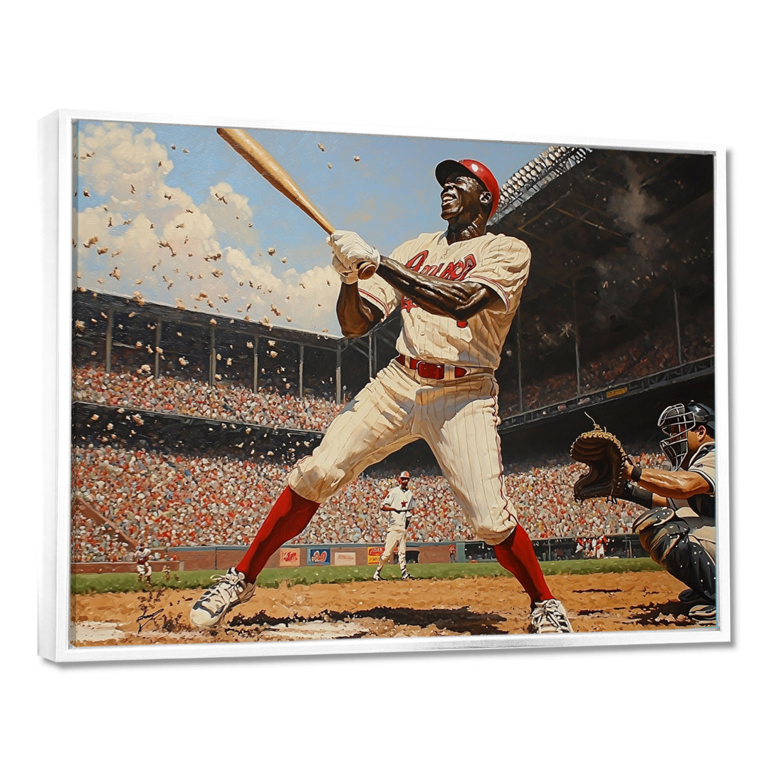 Baseball Player Hitting A Home Run - Sport Baseball Canvas Wall Art
