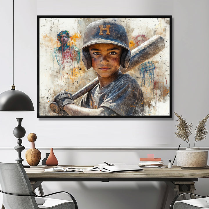 Young Baseball Player Future Stars - Sport Baseball Canvas Wall Art