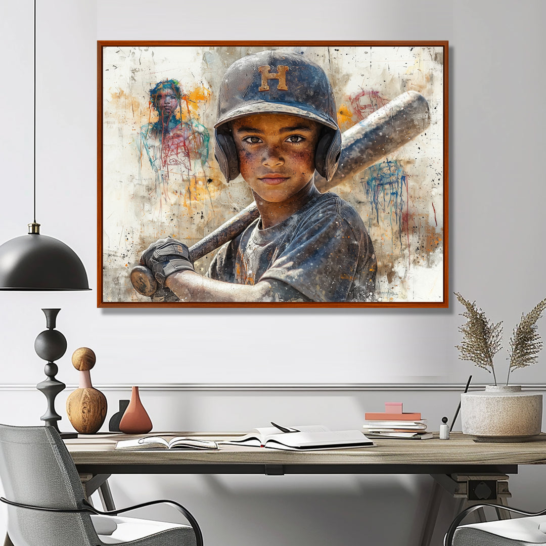 Young Baseball Player Future Stars - Sport Baseball Canvas Wall Art