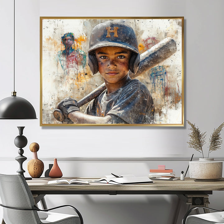 Young Baseball Player Future Stars - Sport Baseball Canvas Wall Art