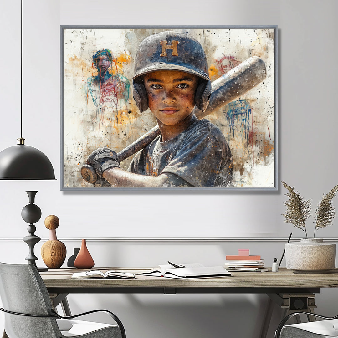 Young Baseball Player Future Stars - Sport Baseball Canvas Wall Art