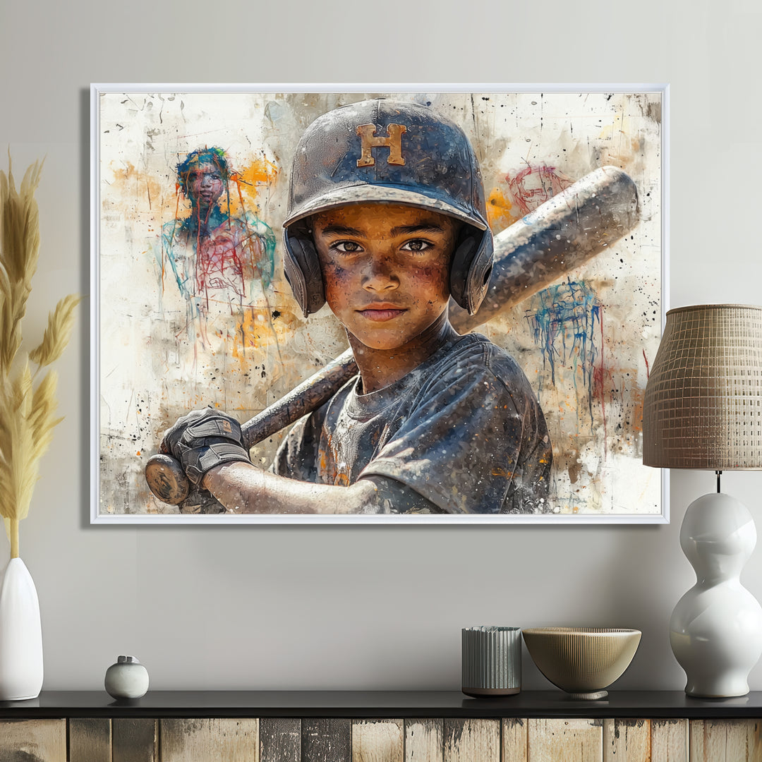 Young Baseball Player Future Stars - Sport Baseball Canvas Wall Art