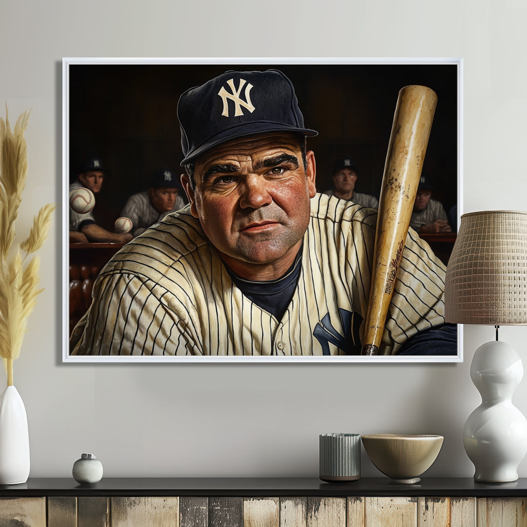 Baseball Player Portrait I - Sport Baseball Canvas Wall Art