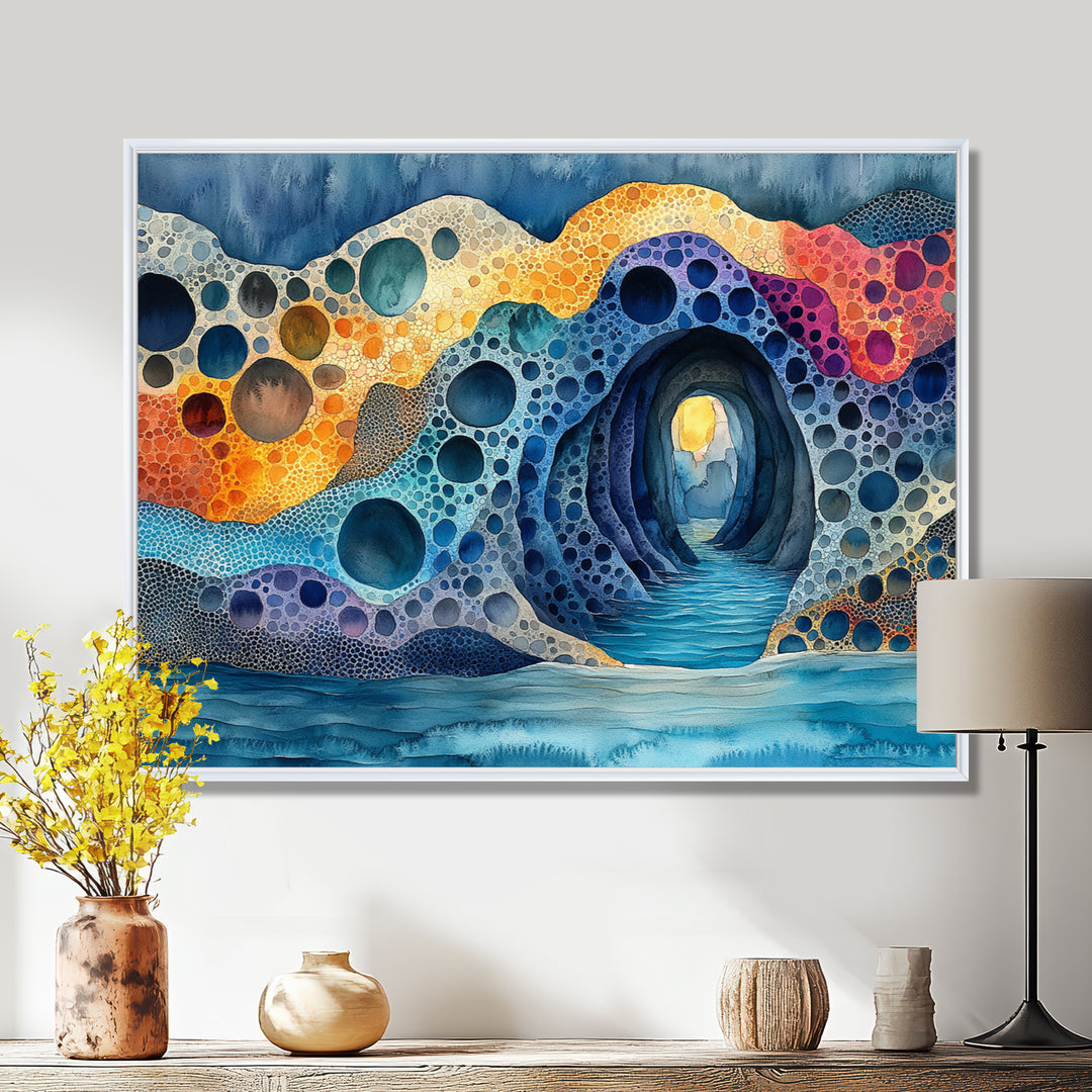 Blue And Orange Coastal Reef - Coral Canvas Wall Art