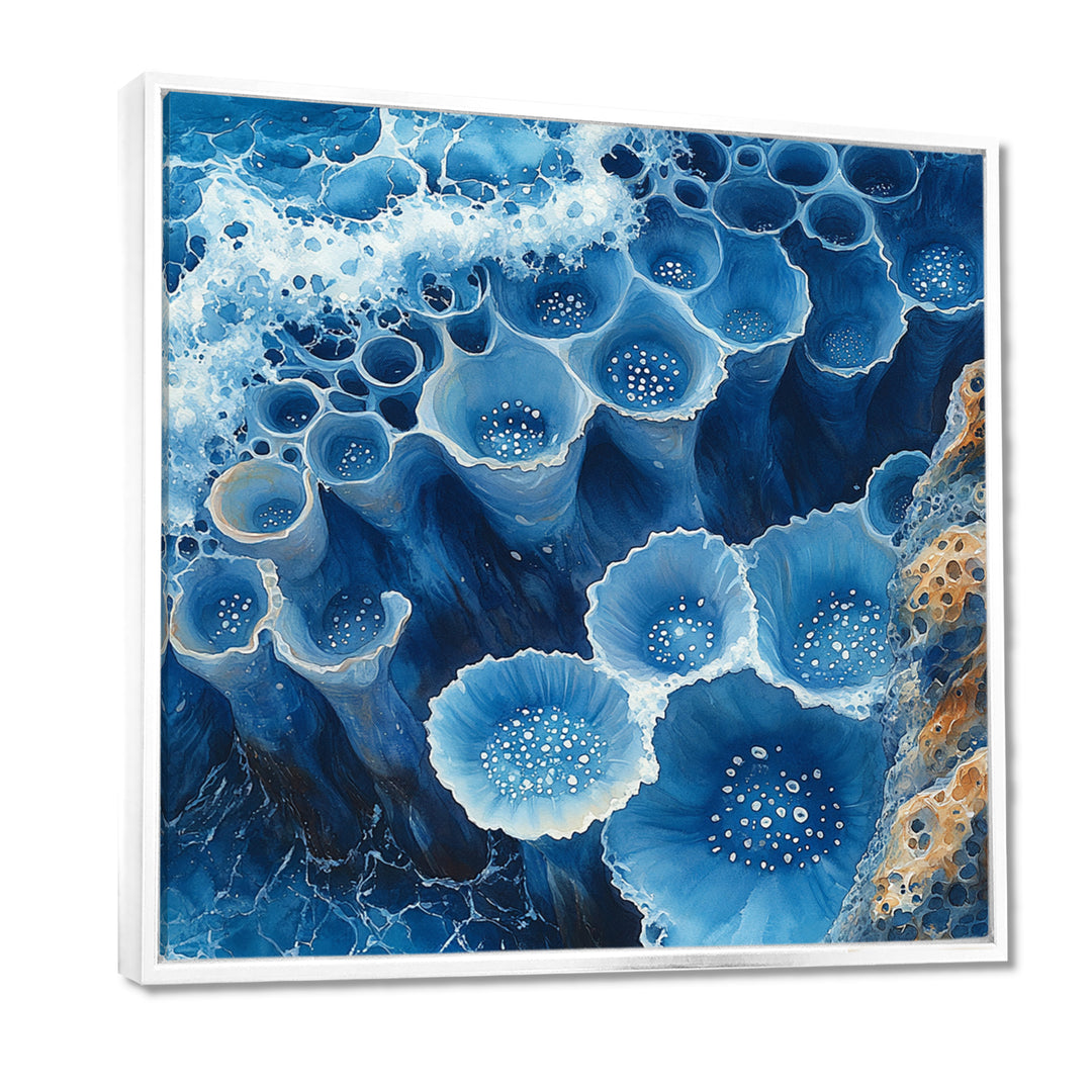Coastal Reef In Blue And White Tones - Coral Wall Decor