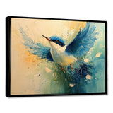 Blue And Yellow Bird Feathered Frenzy - Blue Bird Wall Art