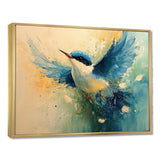 Blue And Yellow Bird Feathered Frenzy - Blue Bird Wall Art