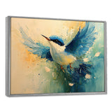 Blue And Yellow Bird Feathered Frenzy - Blue Bird Wall Art