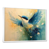 Blue And Yellow Bird Feathered Frenzy - Blue Bird Wall Art