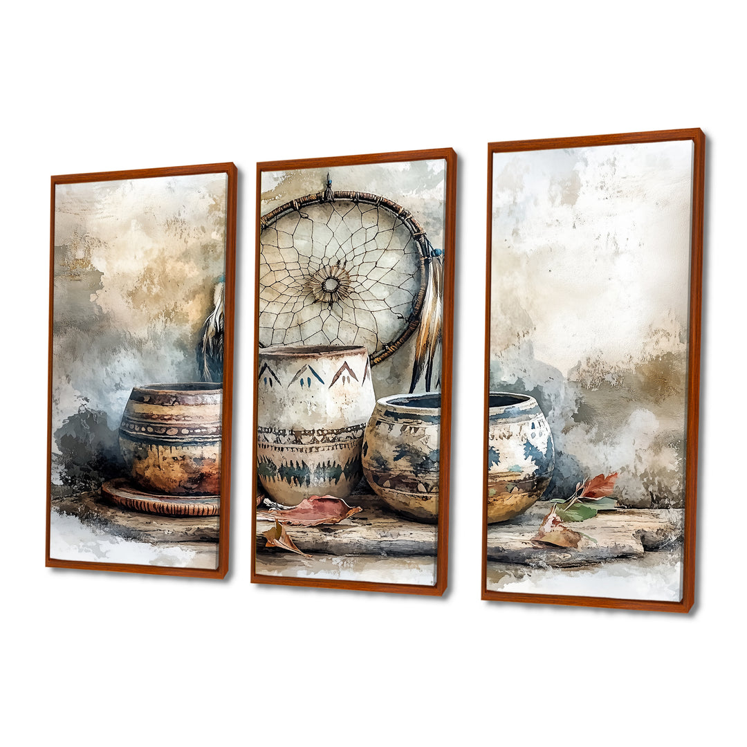 Native Art Pottery Desert Serenity II - Multi-Panel Canvas Prints