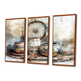 Native Art Pottery Desert Serenity II - Multi-Panel Canvas Prints