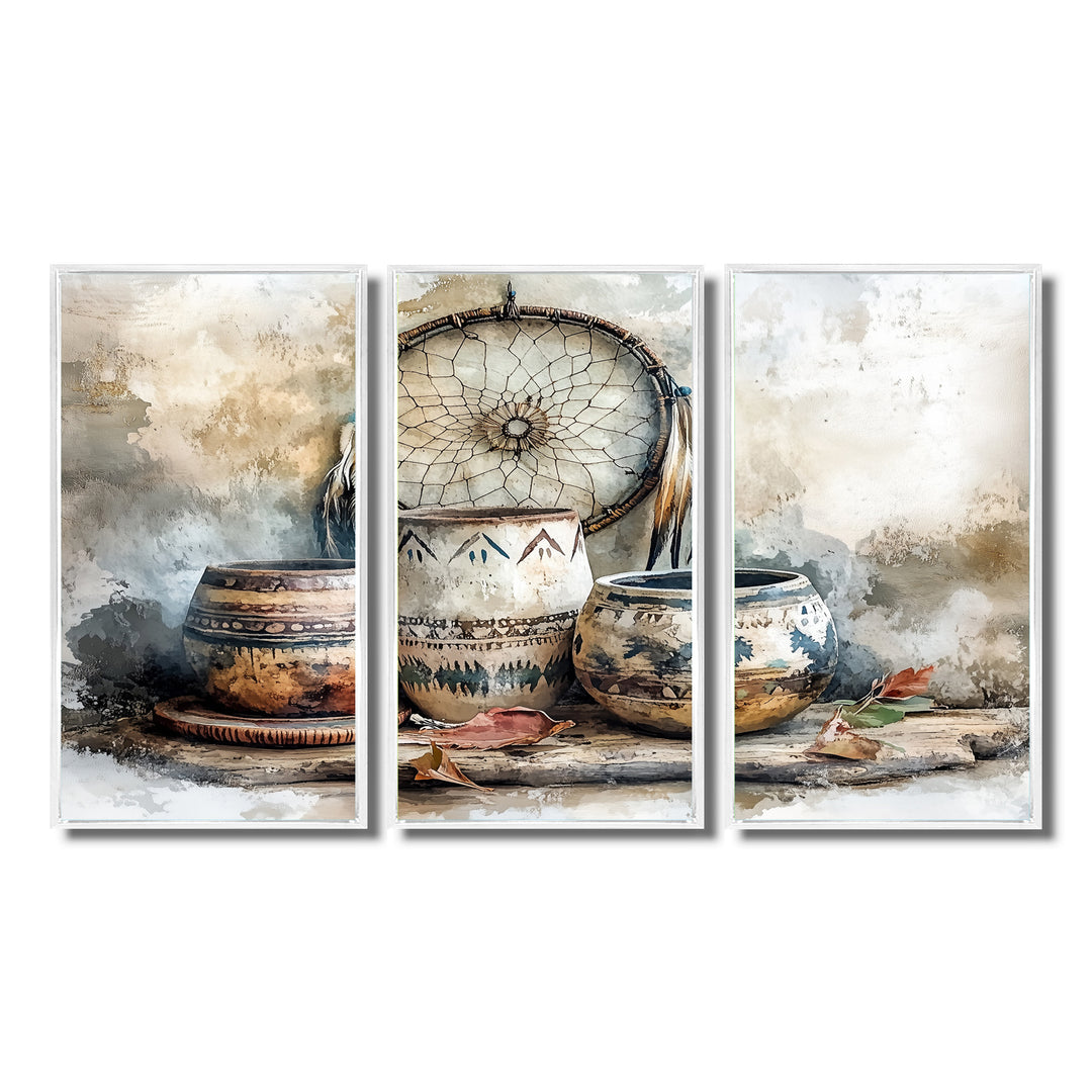 Native Art Pottery Desert Serenity II - Multi-Panel Canvas Prints