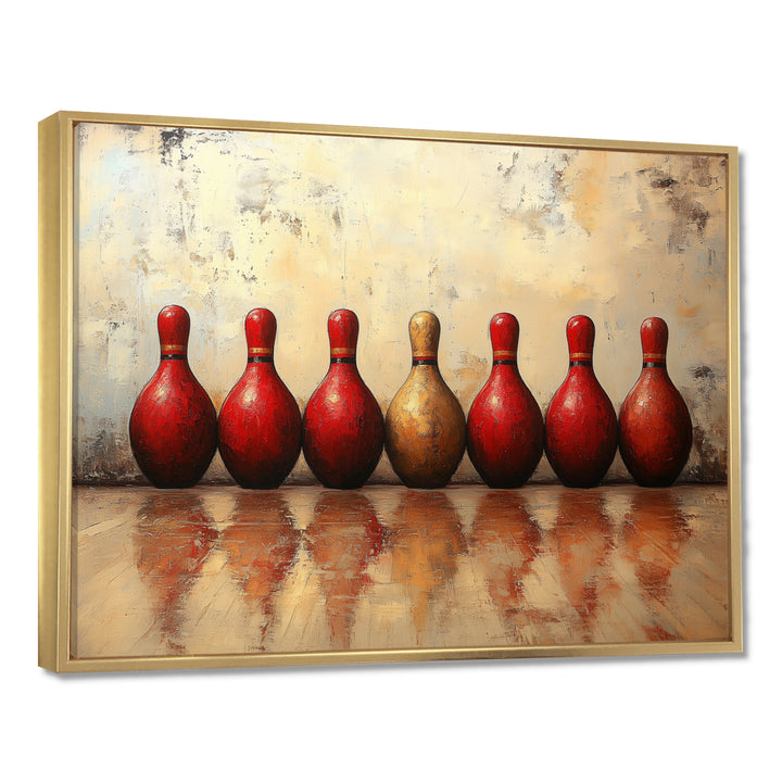 Red And Gold Bowling Perfect Game - Bowling Canvas Wall Art