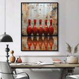 Red And Brown Bowling Perfect Game Glory - Bowling Canvas Wall Art
