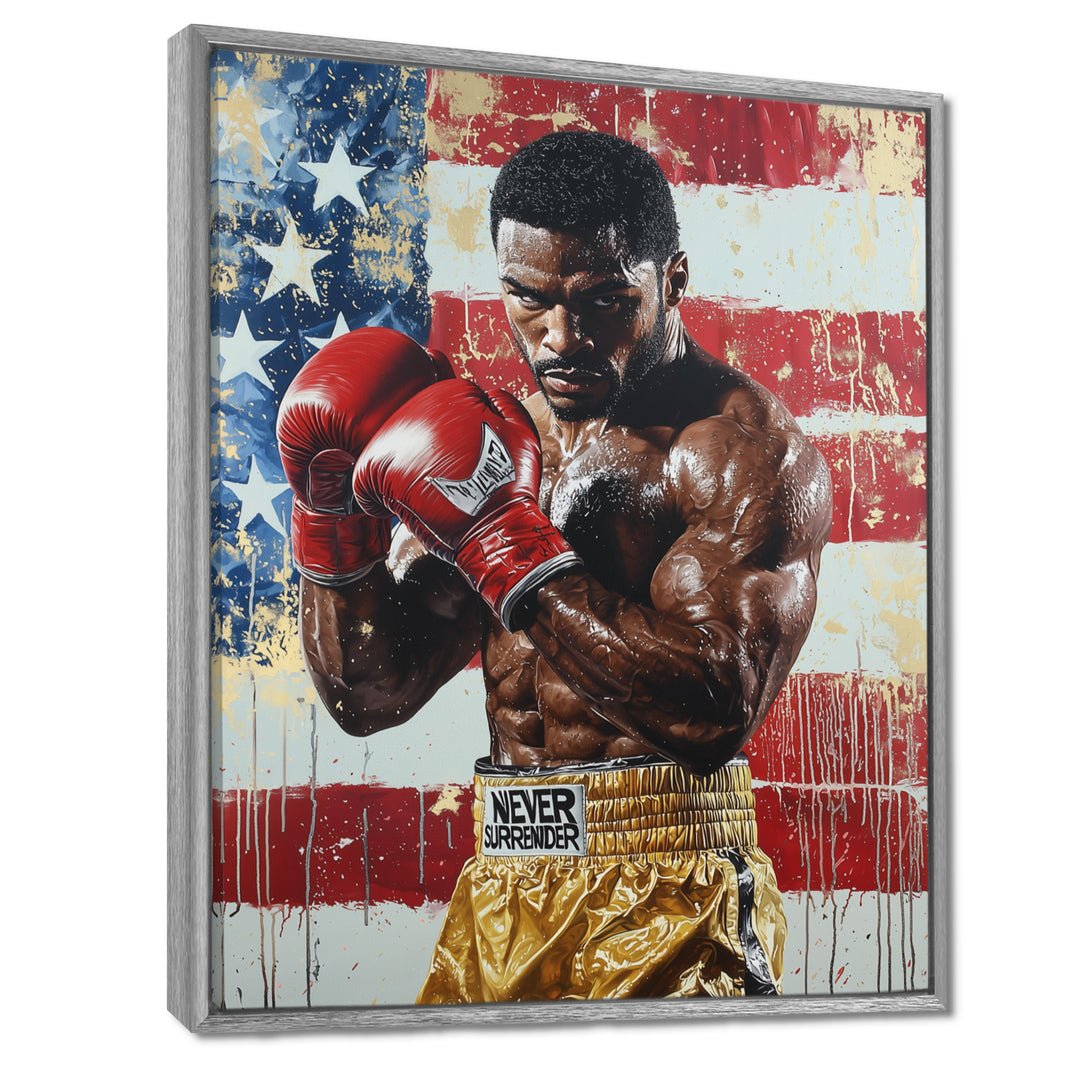 Red And White Sport Boxing Apollo Creed I - Sport Boxing Canvas Wall Art