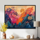 Pink And Orange Dragons Paper Offerings - Dragons Wall Decor