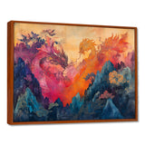 Pink And Orange Dragons Paper Offerings - Dragons Wall Decor